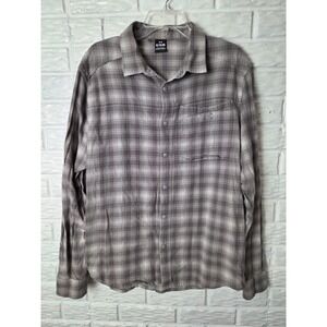UNDER ARMOUR lightweight flannel snap up shirt Men's size XL Gray Slim Fit